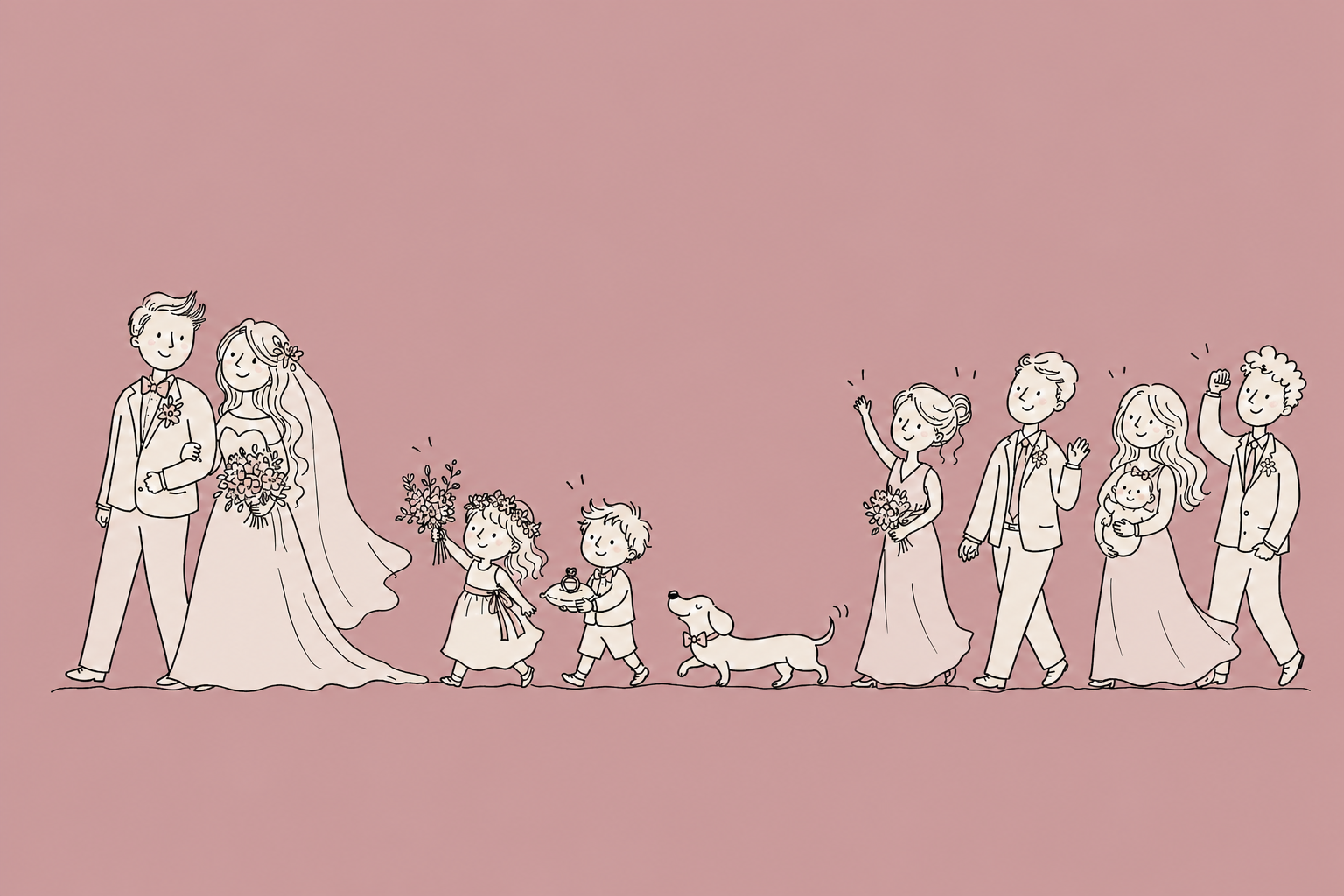 Hand-drawn parent holding a baby